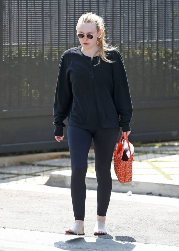 Dakota Fanning - Exiting a Pilates class in West Hollywood