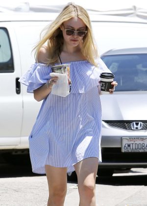 Dakota Fanning in Short Dress out in Los Angeles