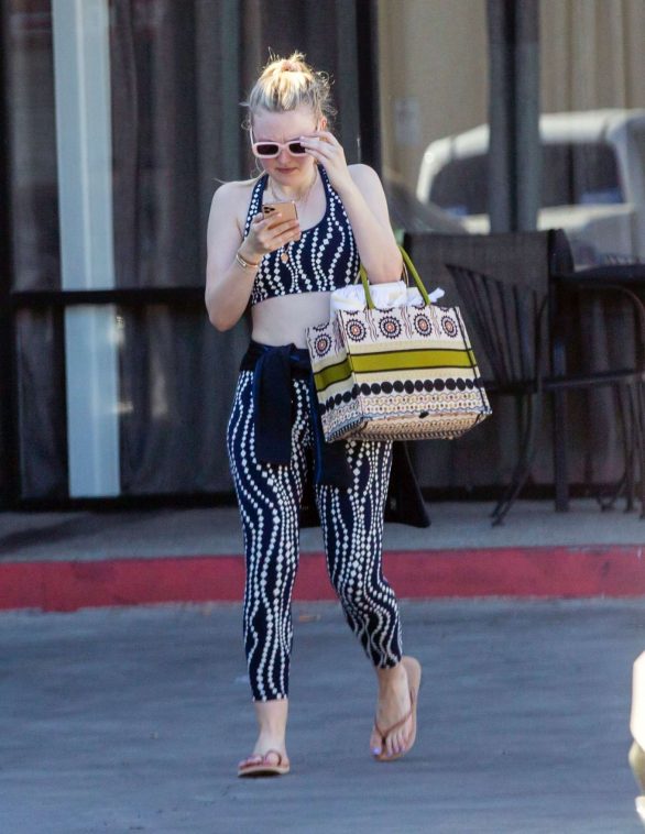 Dakota Fanning out after an exercise class in Los Angeles
