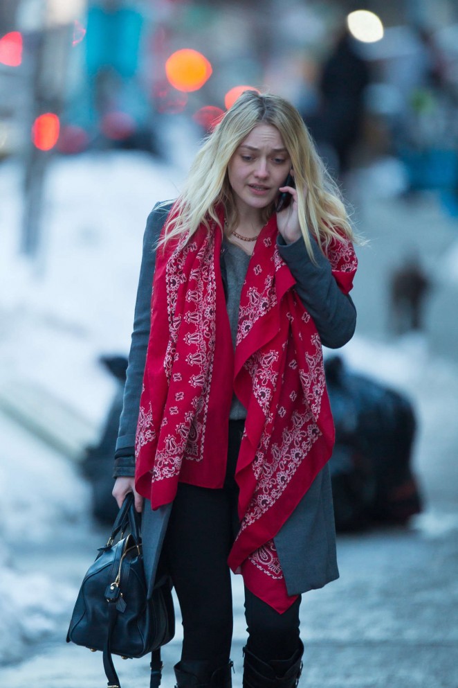 Dakota Fanning - Out and about in Soho