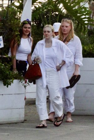 Dakota Fanning - Seen with friends and family on the beach in Malibu