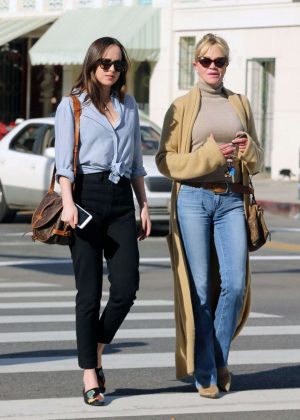 Dakota Johnson and Melanie Griffith out for lunch in Los Angeles