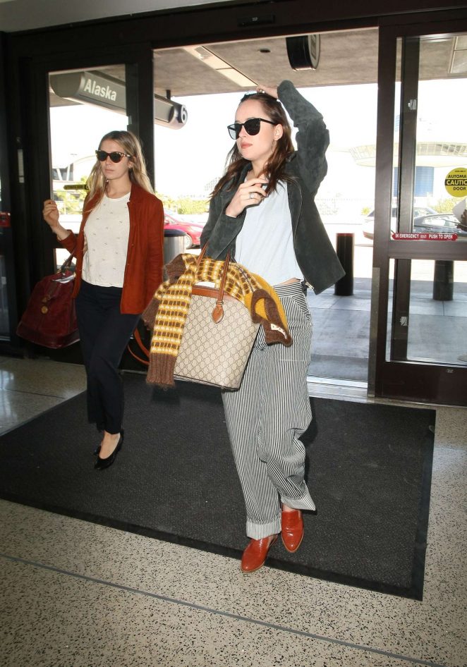 Dakota Johnson Arrives at LAX Airport in Los Angeles