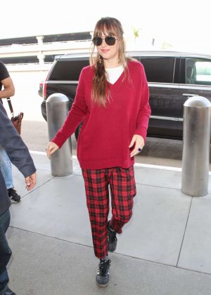 Dakota Johnson - Arriving at LAX airport in Los Angeles