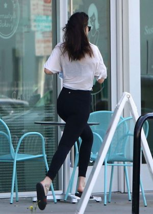 Dakota Johnson in Black Tights Out in West Hollywood
