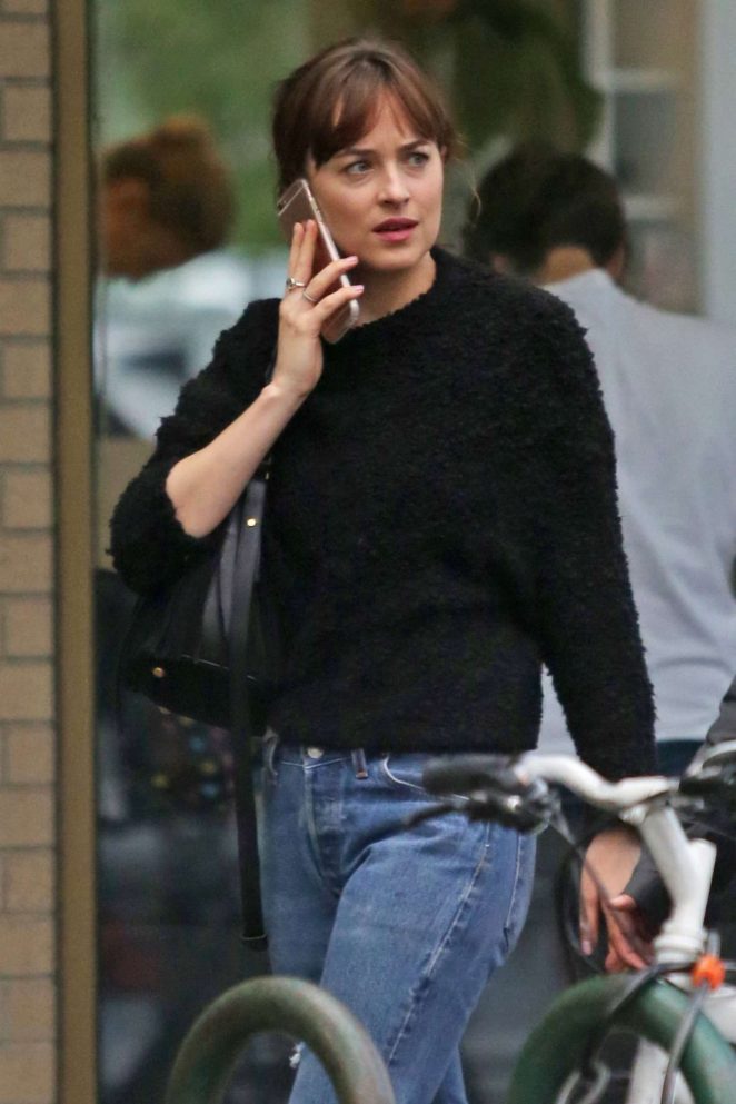 Dakota Johnson in Jeans Out in Vancouver