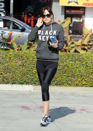 Dakota Johnson in Leggings Out in Los Angeles