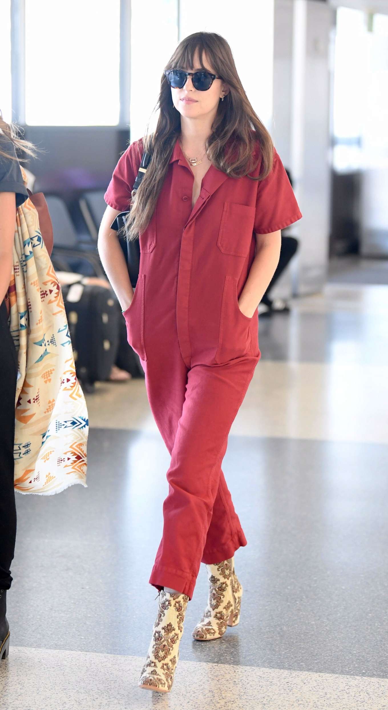 Dakota Johnson 2019 : Dakota Johnson in Red Jumpsuit-04