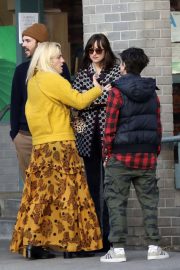 Dakota Johnson meets up with Busy Philipps at Larchmont Village in Los Angeles