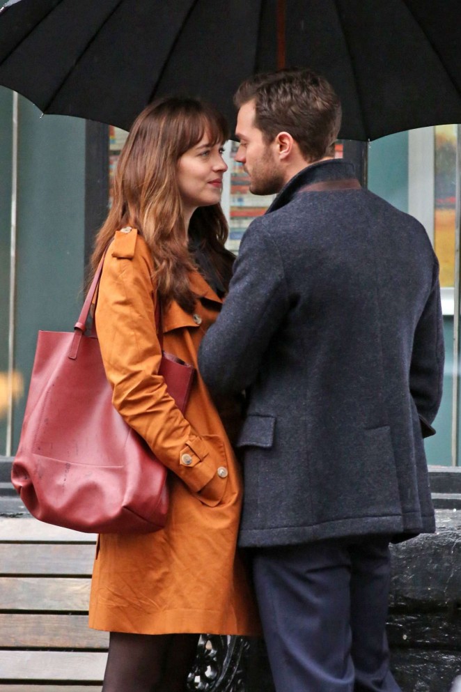 Dakota Johnson on the set of 'Fifty Shades Darker' in Vancouver