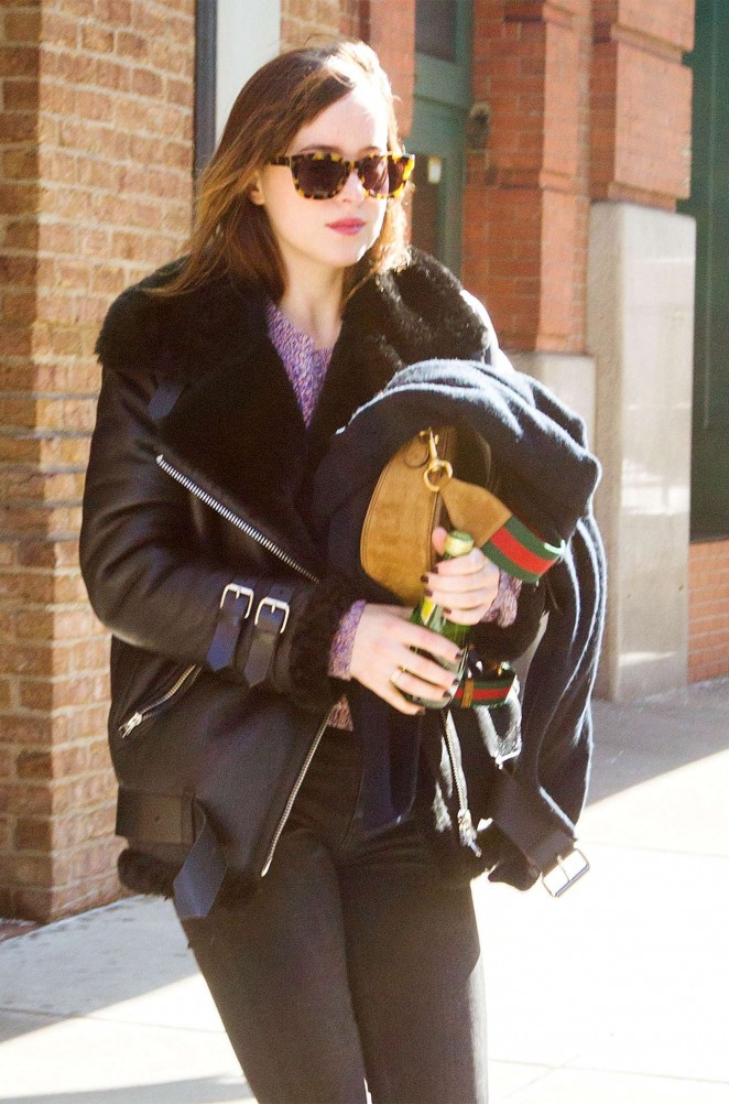 Dakota Johnson Style - Leaving her hotel in NYC