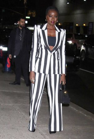 Danai Gurira - Arriving at The Late Show with Stephan Colbert in New York