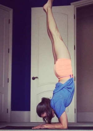Danica Patrick Doing a Handstand