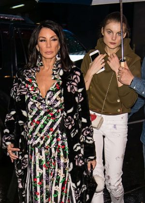 Danielle and Christine Staub - Leaving Carmen Marc Valvo Fashion Show 2018 in NY