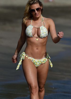 Danielle Armstrong in Bikini at the beach in Spain