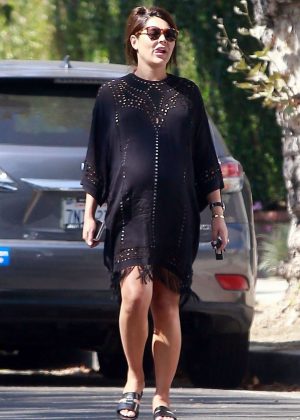 Danielle Bux in Black Dress out house hunting in Los Angeles
