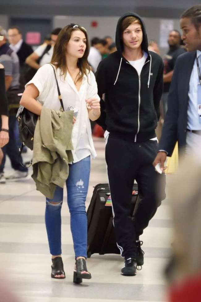 Danielle Campbell and Louis Tomlinson at JFK Airport in NYC