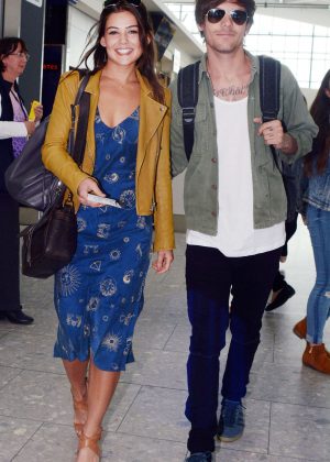 Danielle Campbell at Heathrow Airport in London