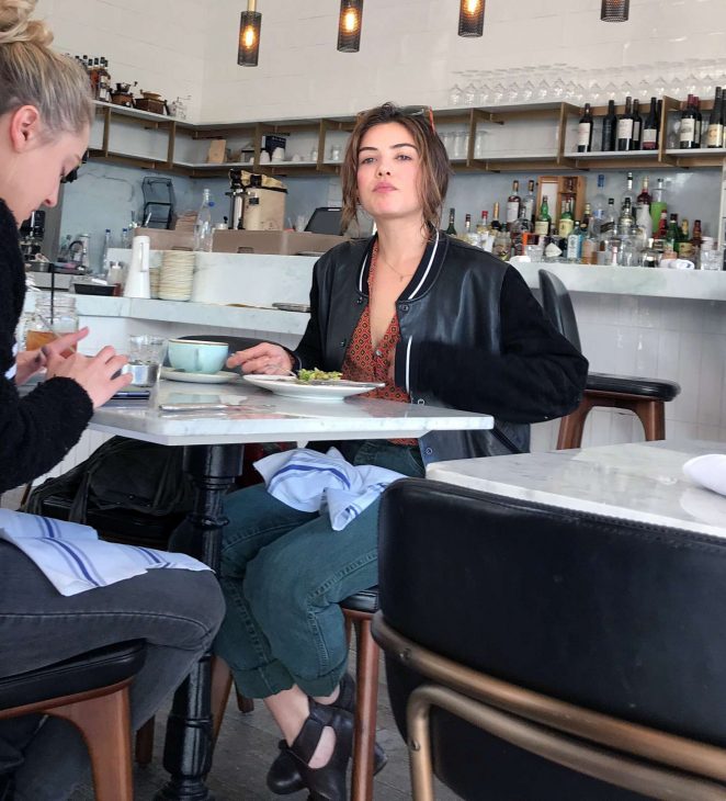 Danielle Campbell - Having lunch with a friend in West Hollywood