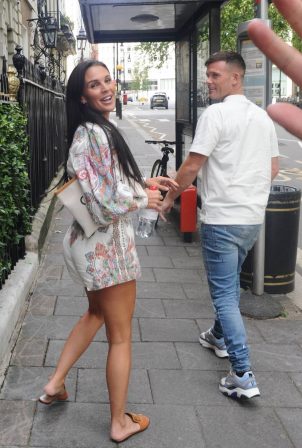 Danielle Lloyd and her husband Michael O'Neill - Seen at Sexy Fish in Mayfair