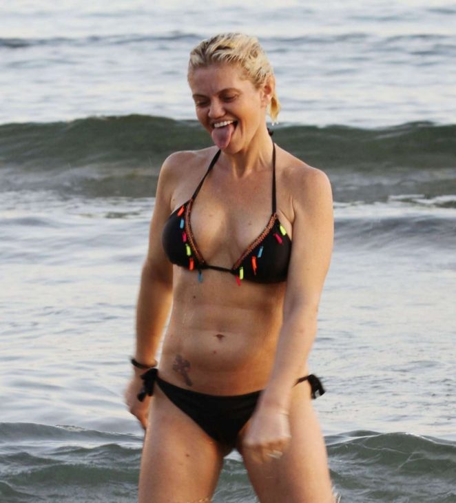 Danniella Westbrook in Bikini at the beach in Spain