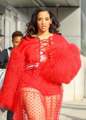 Dascha Polanco in Red - Out and about in New York