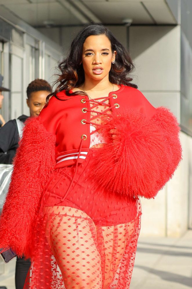 Dascha Polanco in Red - Out and about in New York