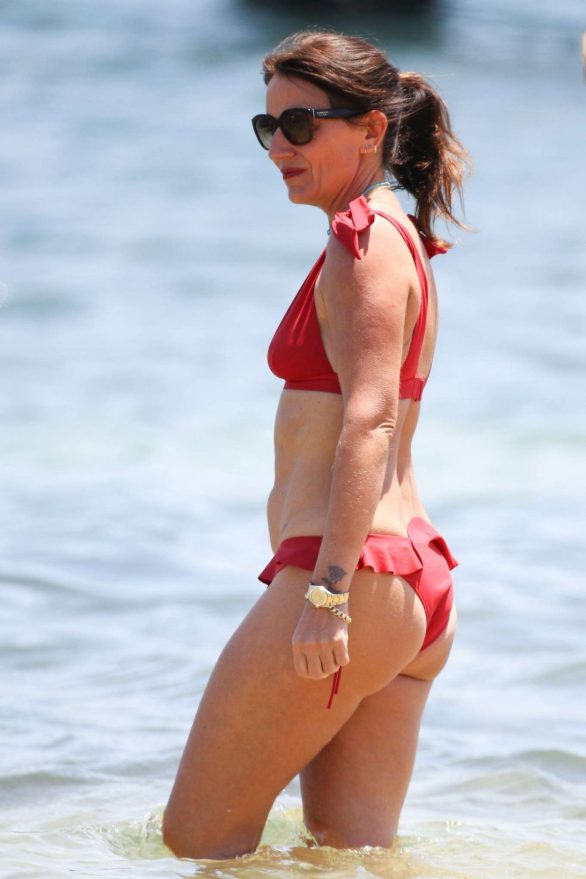 Davina McCall - In Red Bikini in Australia