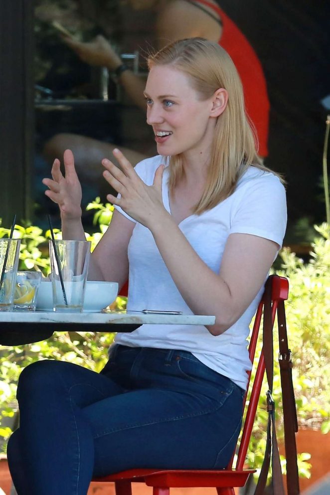 Deborah Ann Woll out for lunch in Hollywood