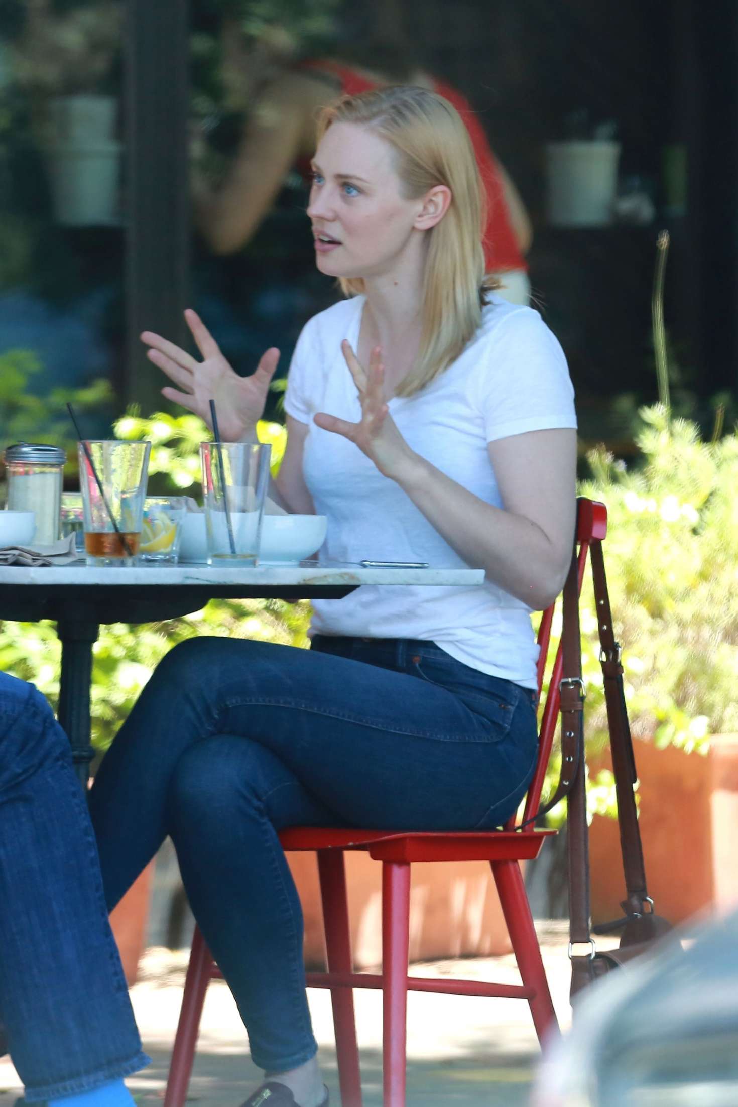 Deborah Ann Woll out for lunch in Hollywood. 
