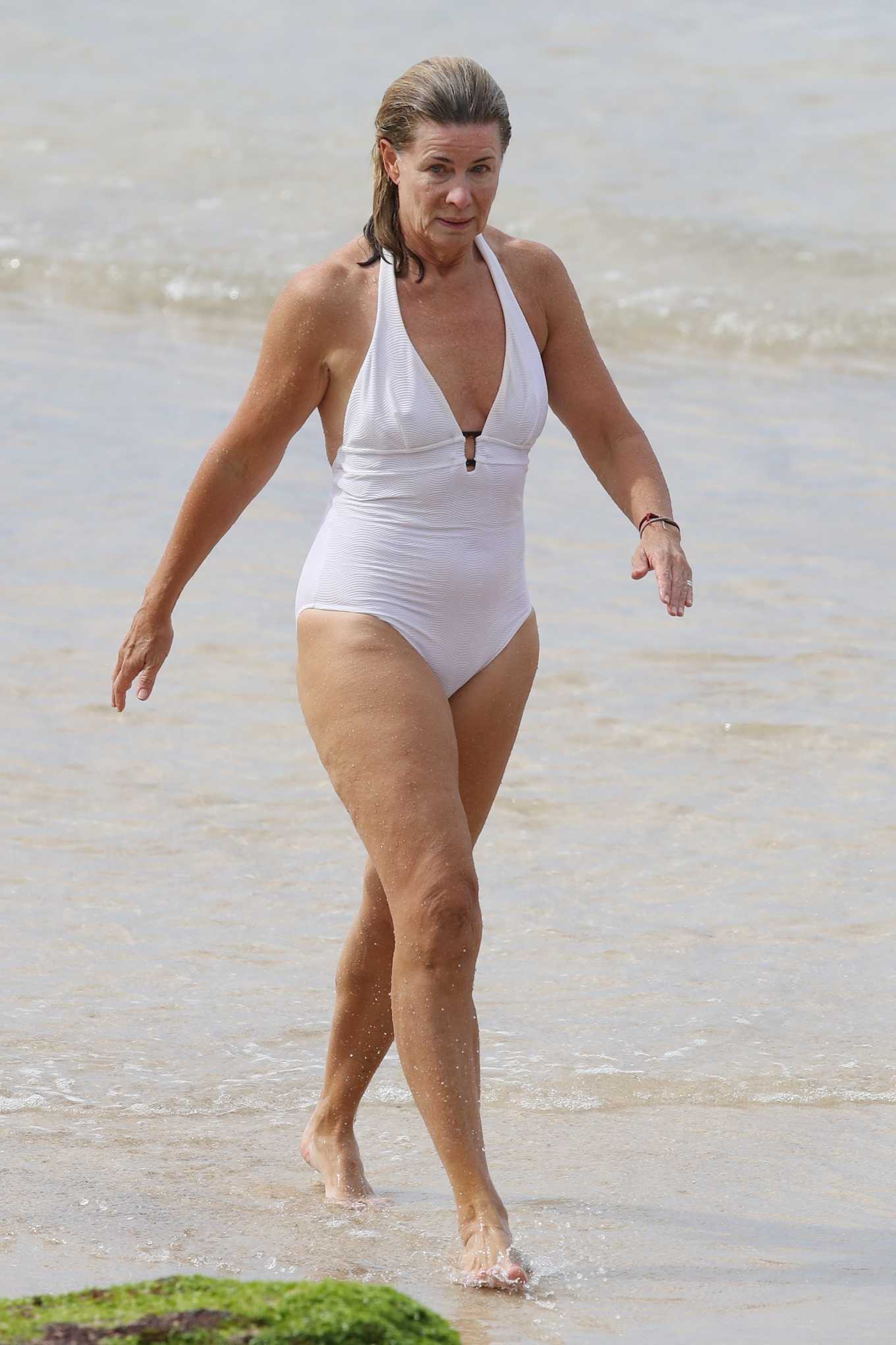 Deborah Hutton â€“ Swimsuit candids at a Sydney beach
