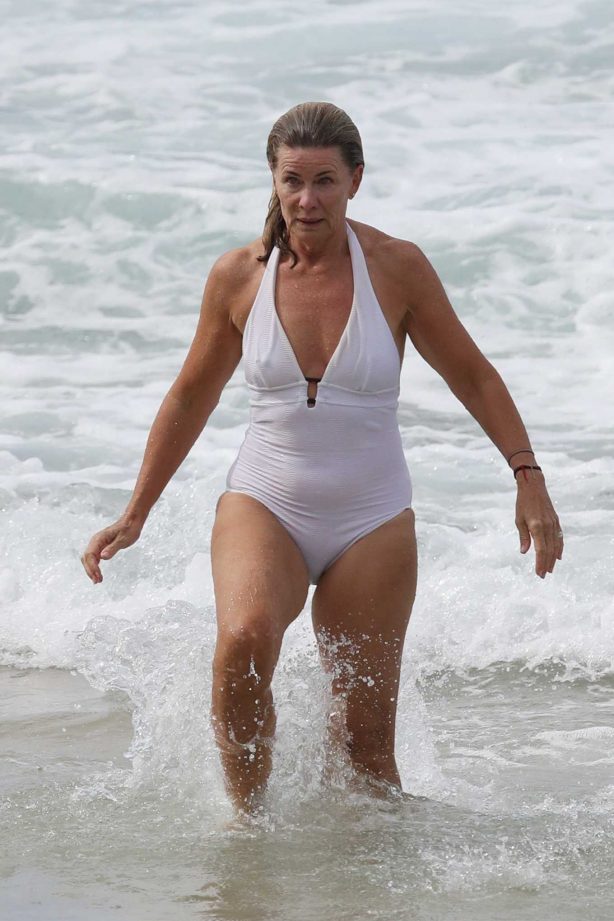Deborah Hutton - Swimsuit candids at a Sydney beach