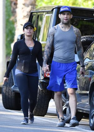 Demi Lovato and Guilherme Vasconcelos at Runyon Canyon in Hollywood Hills