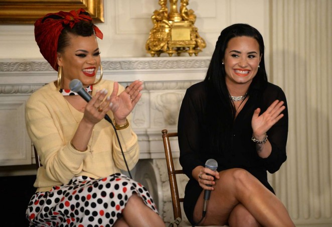 Demi Lovato at the White House in Washington