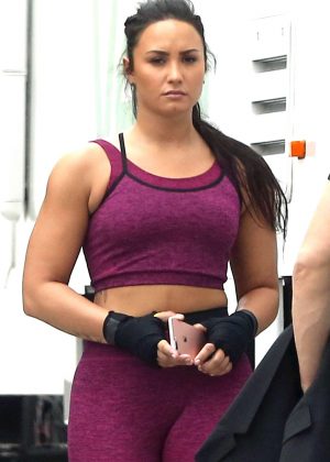 Demi Lovato - Filming a Commercial for Fabletics in Los Angeles