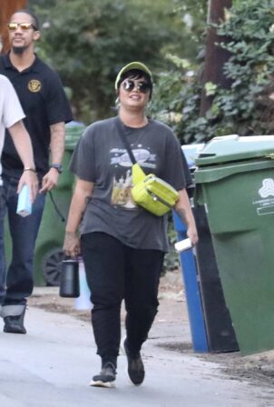 Demi Lovato - Hike candids with a bodyguard and a friend in Los Angeles