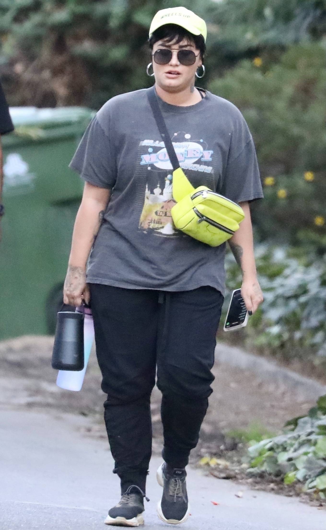 Demi Lovato 2021 : Demi Lovato – Hike candids with a bodyguard and a friend in Los Angeles-10