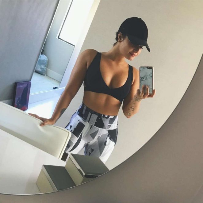 Demi Lovato in a Sports Bra - Instagram