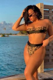 Demi Lovato in Bikini in Bora Bora - Instagram