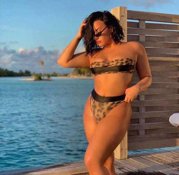 Demi Lovato in Bikini in Bora Bora - Instagram