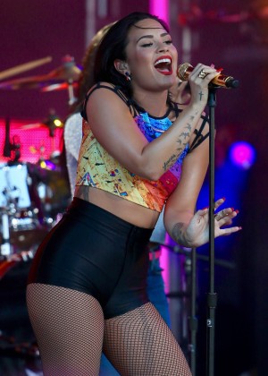 Demi Lovato in Tight Shorts at Jimmy Kimmel Live in Hollywood
