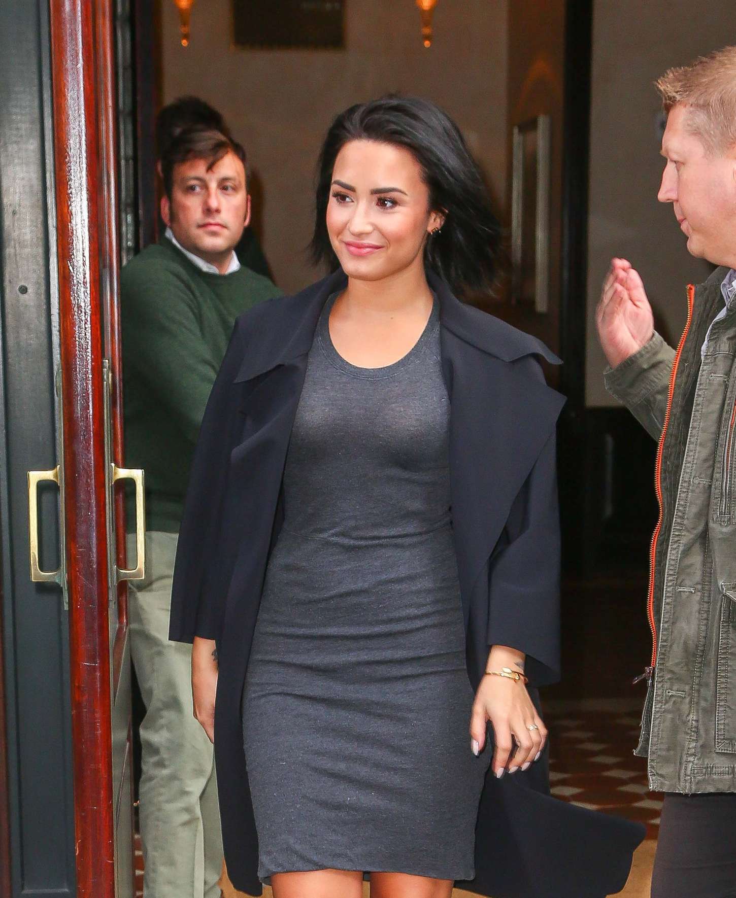 Demi Lovato in Short Tight Dress out in New York