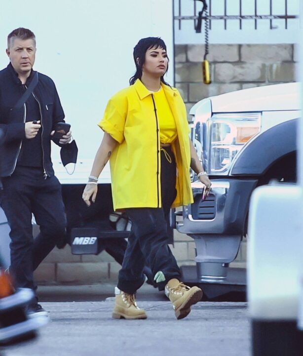 Demi Lovato - on the set of a music video of an unreleased song in L.A.