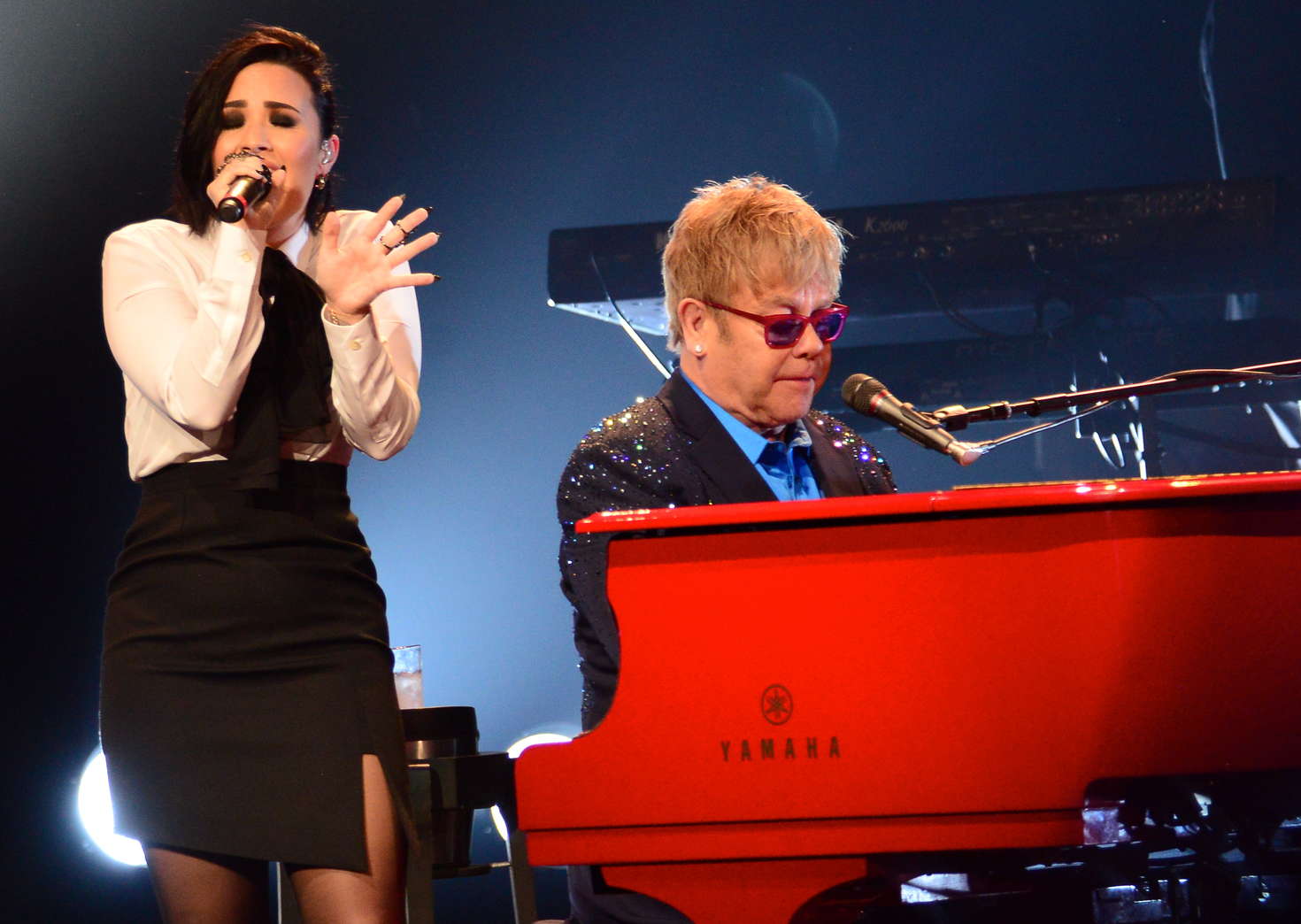 Demi Lovato 2016 : Demi Lovato: Performing with Elton John at the Wiltern -03