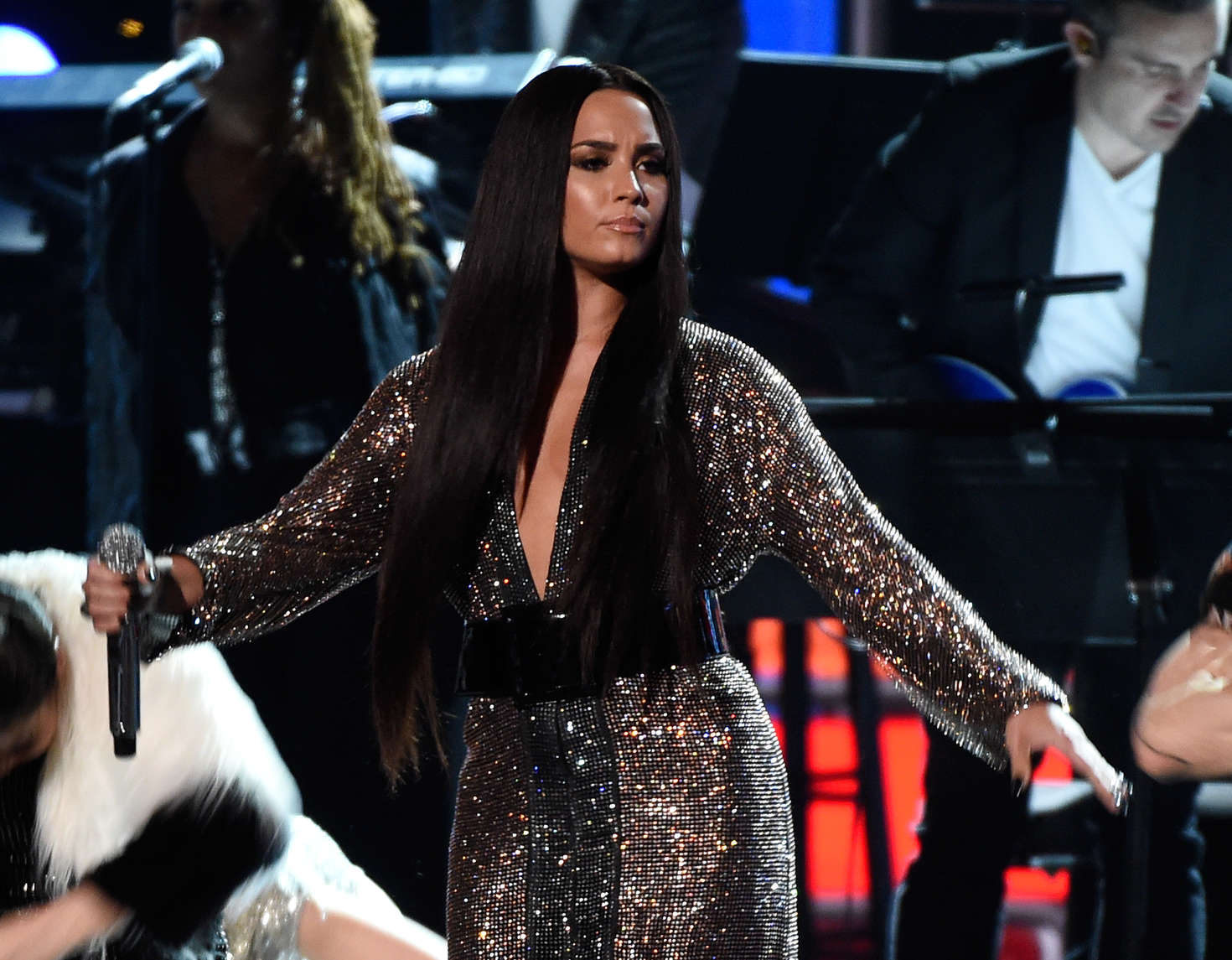 Demi Lovato - Performs at 59th GRAMMY Awards in Los Angeles