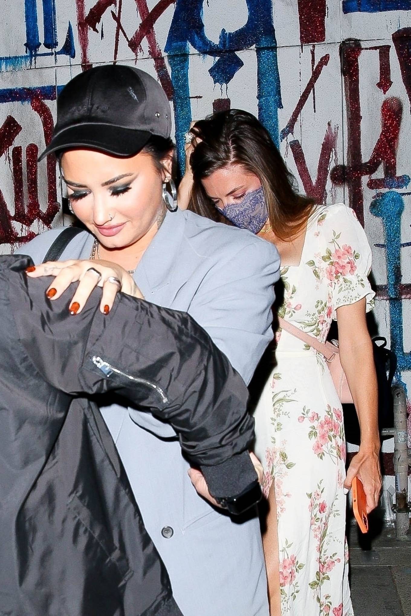 Demi Lovato 2021 : Demi Lovato – Seen with mystery woman as they leave dinner at Craigs in West Hollywood-13
