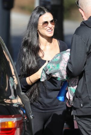 Demi Moore - Seen with her friend Eric Buterbaugh after a morning yoga class in Studio City