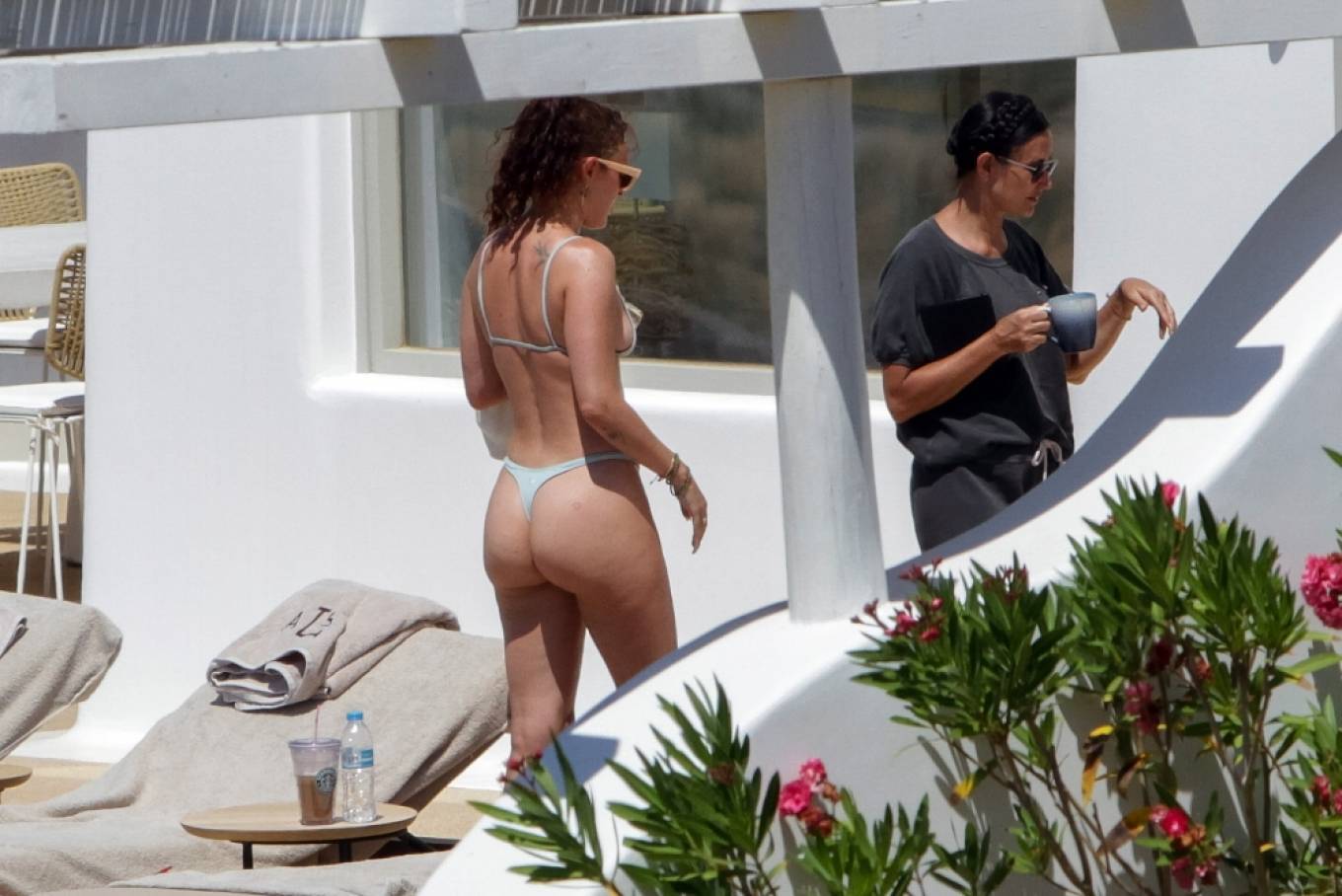 Demi Moore - With Rumer Willis in a bikinis on vacation on Greek island of ...