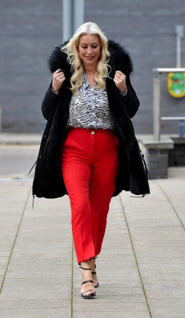 Denise Van Outen - arrives at Steph's Packed Lunch in Leeds