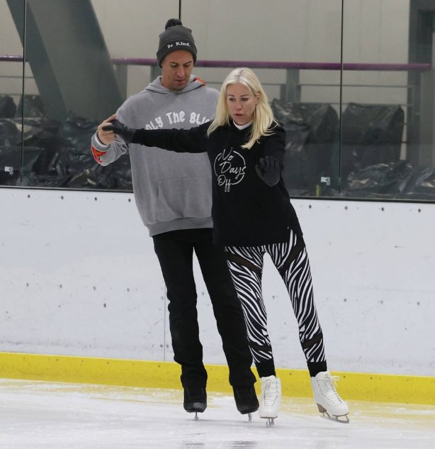 Denise Van Outen - training today for ITV hit show 'Dancing on Ice' in London